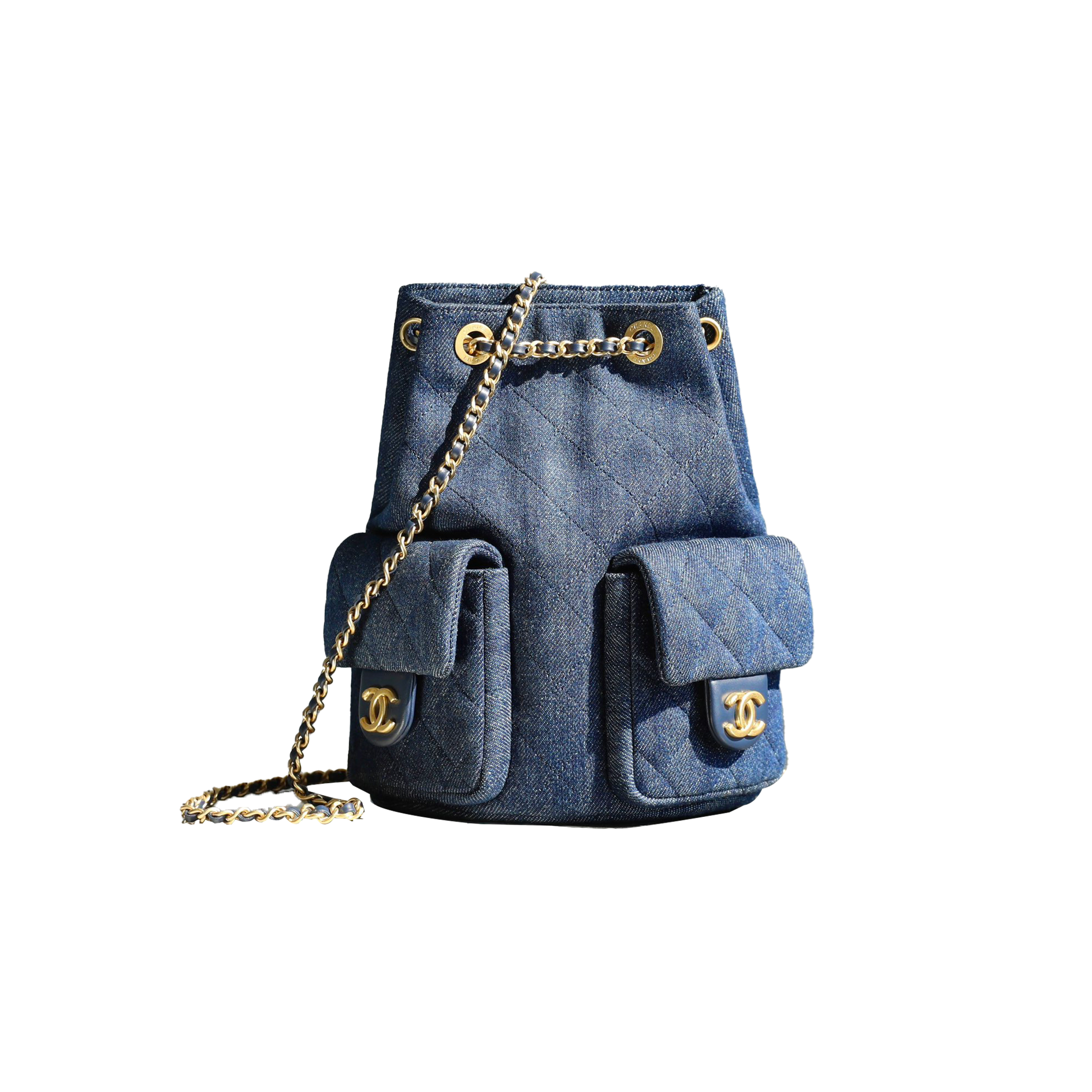 CHANEL 25C DRAWSTRING BACKPACK DARK DENIM AS5310 (24.3*18*7.8cm)